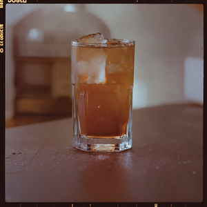 An image of the Basilica cocktail submitted by Toby that contains Cocchi Americano, Sweet Vermouth, Suze, Turin Bitters and Orange Bitters