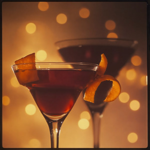 An image of the Fall Back cocktail submitted by n0tquitethere that contains Rye Whiskey, Apple Brandy, Amaro Nonino, Sweet Vermouth, Peychauds Bitters and Orange