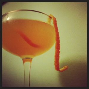 An image of the Abbey Cocktail cocktail submitted by n0tquitethere that contains London Dry Gin, Lillet Blanc, Orange, Angostura Bitters and Orange