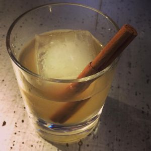 An image of the An Indian Mystery cocktail submitted by n0tquitethere that contains Apple Brandy, Cardamom Syrup, Fresh Ginger and Cinnamon