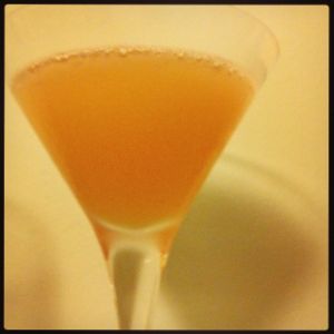 An image of the Applejack Rabbit cocktail submitted by n0tquitethere that contains Apple Brandy, Lemon, Orange and Maple Syrup
