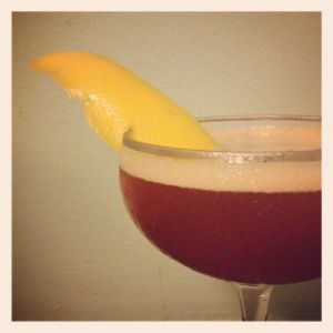 An image of the Arthur Avenue cocktail submitted by n0tquitethere that contains Rye Whiskey, Aperol, Punt e Mes, Grapefruit, Angostura Bitters and Grapefruit