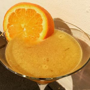 An image of the The Calvados Cocktail cocktail submitted by n0tquitethere that contains Apple Brandy, Orange, Curaçao Triple Sec, Orange Bitters and Orange