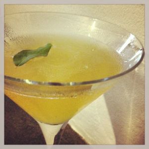 An image of the Diaspora cocktail submitted by n0tquitethere that contains Gold Rum, St Germain, Ginger Liqueur, Kümmel, Lime and Curry Leaves