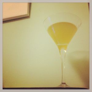 An image of the Diki-Diki cocktail submitted by n0tquitethere that contains Grapefruit, Swedish Flaggpunsch and Apple Brandy