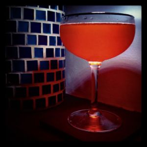 An image of the Don Alberto cocktail submitted by n0tquitethere that contains Pisco, Sweet Vermouth, Curaçao Triple Sec and Grenadine