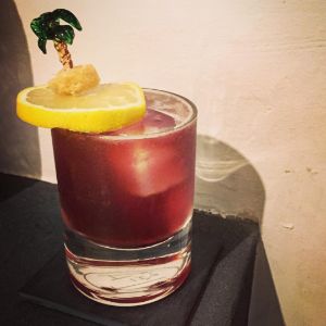 An image of the El Diablo cocktail submitted by n0tquitethere that contains Blanco Tequila, Ginger Beer, Crème de Cassis, Lemon, Lemon and Crystallised Ginger
