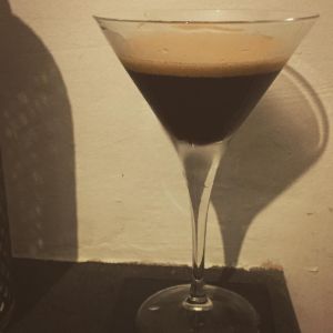 An image of the Espresso Cocktail cocktail submitted by n0tquitethere that contains Plain Vodka, Coffee Liqueur, Espresso and Demerara Sugar