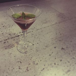 An image of the Greenbriar Cocktail cocktail submitted by n0tquitethere that contains Amontillado Sherry, Dry Vermouth, Peach Bitters and Mint