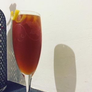 An image of the Incanto cocktail submitted by n0tquitethere that contains Cynar, St Germain, Lime, Sparkling Wine and Lemon