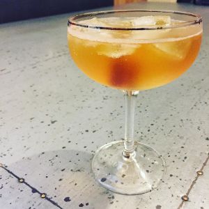 An image of the Jimmie Roosevelt cocktail submitted by n0tquitethere that contains Cognac, Demerara Sugar, Angostura Bitters, Champagne and Green Chartreuse