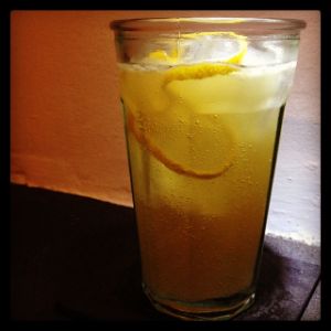 An image of the Johnny Apple Collins cocktail submitted by n0tquitethere that contains Bourbon, Apple Schnapps, Lemon, The Bitter Truth Jerry Thomas' Own Decanter Bitter, Bitter Lemon and Lemon