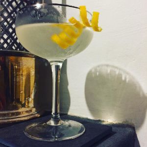 An image of the K.C.B. Cocktail cocktail submitted by n0tquitethere that contains London Dry Gin, Kümmel, Apricot Brandy, Lemon and Lemon