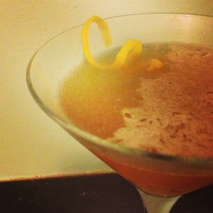 An image of the La Belle Epoque cocktail submitted by Toby that contains Cognac, Lemon, Yellow Chartreuse, Simple Syrup, Benedictine DOM, Angostura Bitters and Lemon
