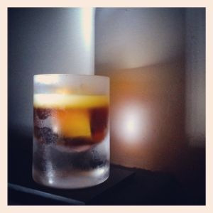 An image of the Ligurian Sea cocktail submitted by n0tquitethere that contains Gin, Sweet Vermouth, Cynar, Water and Absinthe