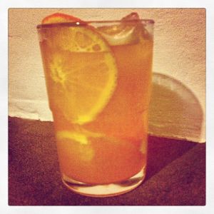 An image of the L’Orange Ginger Carrot cocktail submitted by n0tquitethere that contains Orange Vodka, Carrot Juice, Orange, Ginger Beer and Orange