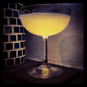 An image of the Magic Truce cocktail submitted by n0tquitethere that contains Orange, Lemon, Bourbon, Drambuie and Dry Vermouth