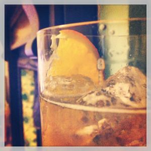An image of the Monteleone Cocktail cocktail submitted by n0tquitethere that contains Rye Whiskey, St Germain, Ginger Liqueur, Orange Bitters, Ginger Ale and Orange
