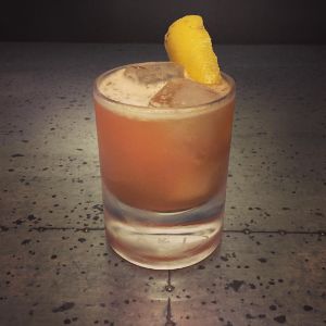 An image of the No Sleep Till Brookline cocktail submitted by n0tquitethere that contains Bourbon, Amaro Montenegro, Lemon, Simple Syrup, Angostura Bitters and Lemon