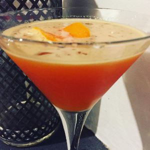 An image of the Old Flame cocktail submitted by n0tquitethere that contains Orange, London Dry Gin, Sweet Vermouth, Turin Bitters, Cointreau and Orange