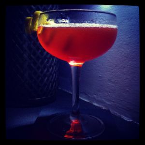 An image of the On The Boulevard cocktail submitted by n0tquitethere that contains Bourbon, Aperol, Crème de Cassis, Lemon and Lemon