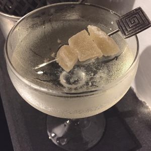 An image of the Pacific Rim Cocktail cocktail submitted by n0tquitethere that contains Gin, Ginger Liqueur and Crystallised Ginger