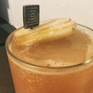 An image of the Remember Maine cocktail submitted by n0tquitethere that contains Agricole Rhum, Apple Juice, Allspice Dram, Angostura Bitters and Apple