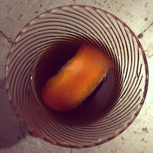 An image of the Revolver cocktail submitted by n0tquitethere that contains Bourbon, Coffee Liqueur, Orange Bitters and Orange