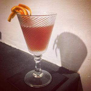 An image of the Satan's Whiskers cocktail submitted by n0tquitethere that contains London Dry Gin, Dry Vermouth, Sweet Vermouth, Orange, Curaçao Triple Sec, Orange Bitters and Orange