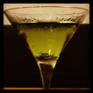 An image of the Shamrock cocktail submitted by n0tquitethere that contains Crème de Menthe, Green Chartreuse, Dry Vermouth and Irish Whiskey