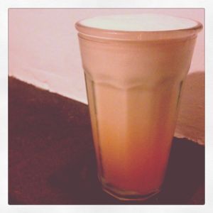 An image of the Silver Lining cocktail submitted by n0tquitethere that contains Genever, Aperol, St Germain, Lemon, Egg and Tonic Water