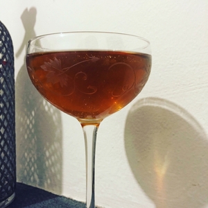 An image of the Something Fruity, Not Too Strong cocktail submitted by Toby that contains Grenadine, Lemon, St Germain and Sparkling Wine