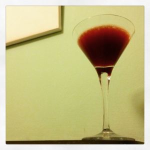 An image of the Teresa cocktail submitted by n0tquitethere that contains Turin Bitters, Crème de Cassis and Lime