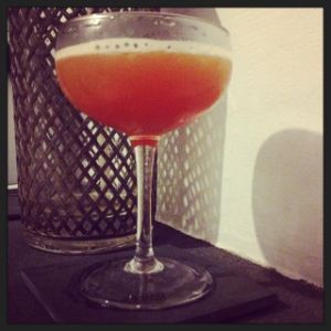 An image of the The Communist cocktail submitted by n0tquitethere that contains London Dry Gin, Orange, Cherry Brandy and Lemon