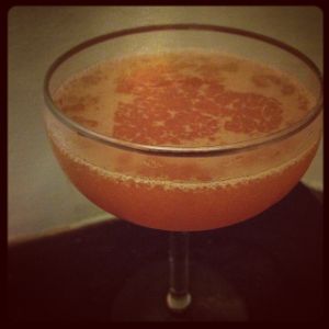An image of the Wintersmoon cocktail submitted by n0tquitethere that contains Benedictine DOM, Dark Rum, Lemon, Curaçao Triple Sec and Angostura Bitters