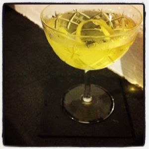 An image of the Yellow Jacket cocktail submitted by n0tquitethere that contains Reposado Tequila, St Germain, Yellow Chartreuse, Orange Bitters and Lemon